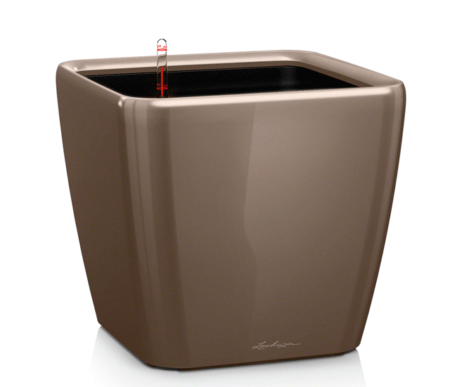 Вазон Quadro LS 50 Серо-коричневый глянец (с кашпо и гидросистемой)